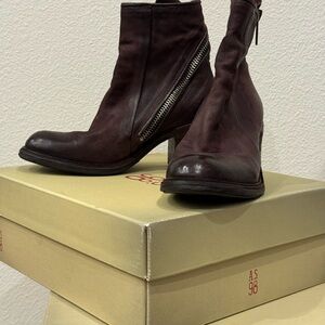 A.S.98 Jase Women's Brown Ankle Boots in genuine Italian Leather